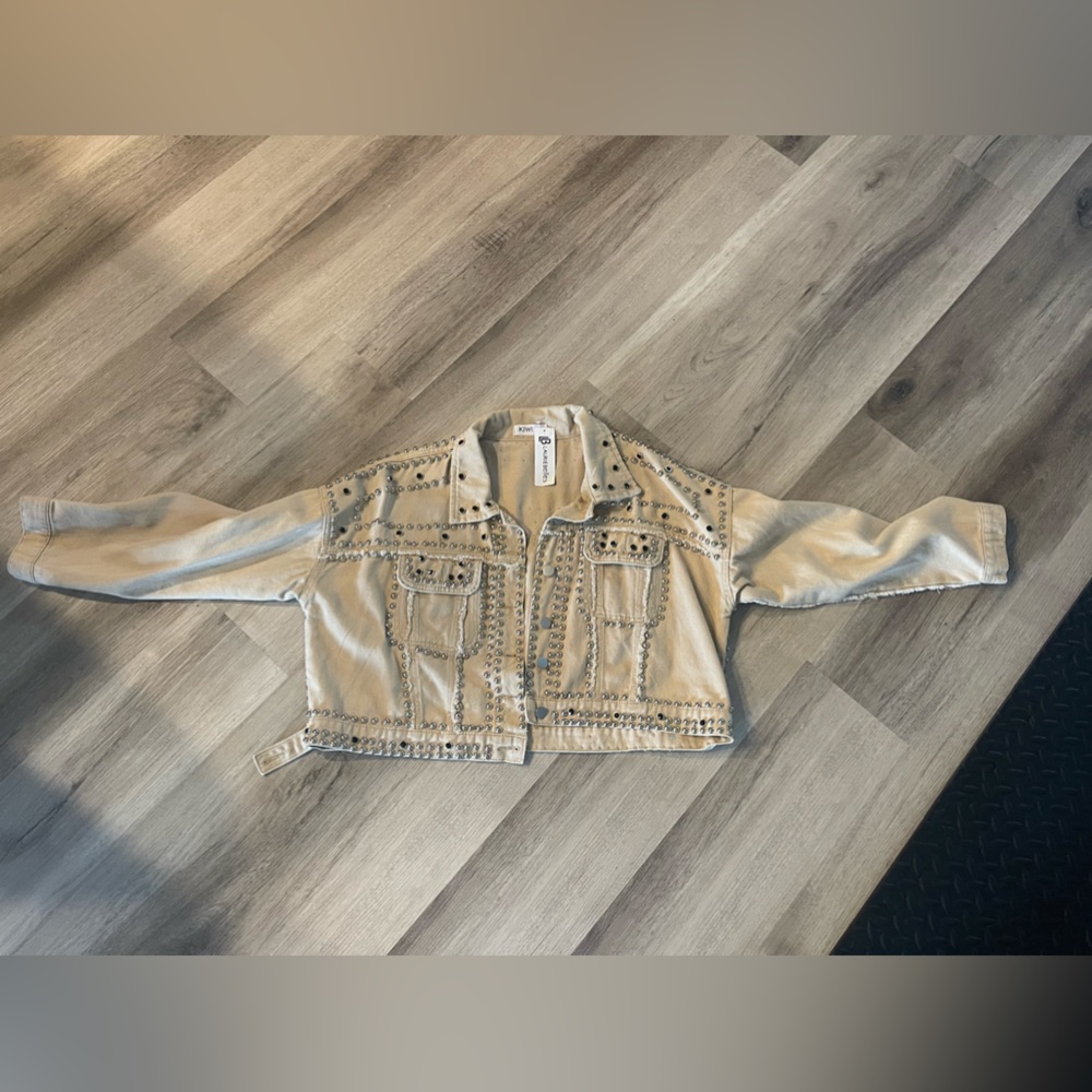 Studded Jean Jacket (tan)